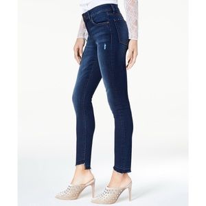 M1858 Kristen Mid-Rise Ankle Skinny Step-Hem jeans